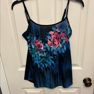 Candie's Blue and Pink Floral Camisole